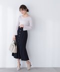 【美人百花4月号 掲載商品】フロント釦マーメイドスカート