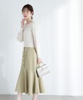 【美人百花4月号 掲載商品】フロント釦マーメイドスカート