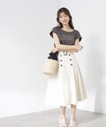 【鈴木愛理さん着用】トレンチディテールフレアスカート