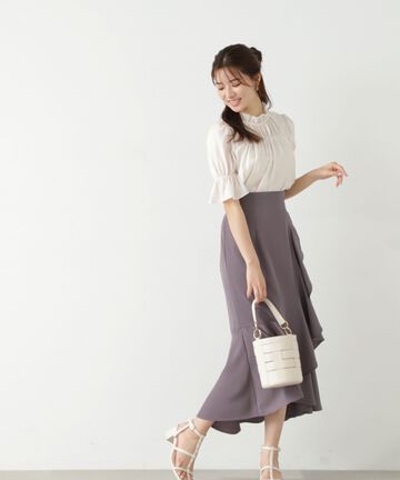 【先行予約6月中旬-6月下旬入荷予定】ラップラッフルスカート