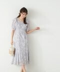 【美人百花5月号掲載 タイアップ休井美郷さん着用商品】ラッフルフラワープリントワンピース