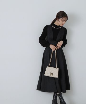 【先行予約10月下旬-11月上旬入荷予定】ジャガードジャンスカワンピース