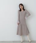 マーメイドドッキングスリーブニットワンピース