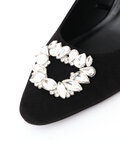 【美人百花10月号掲載 石崎日梨さん着用商品】ビジューフレアヒールパンプス