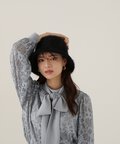 パールチェーン付きファーバケットハット