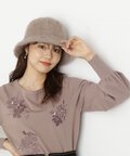 パールチェーン付きファーバケットハット
