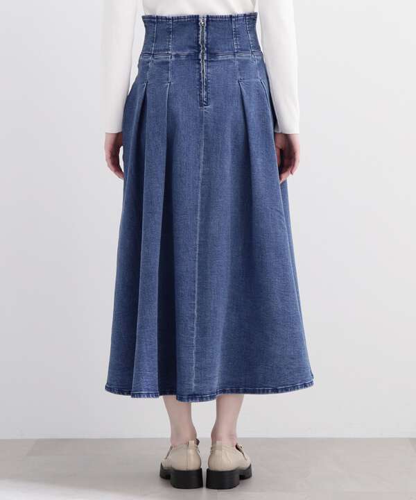 コルセットマークデニムフレアスカート（1214120203） | PROPORTION  