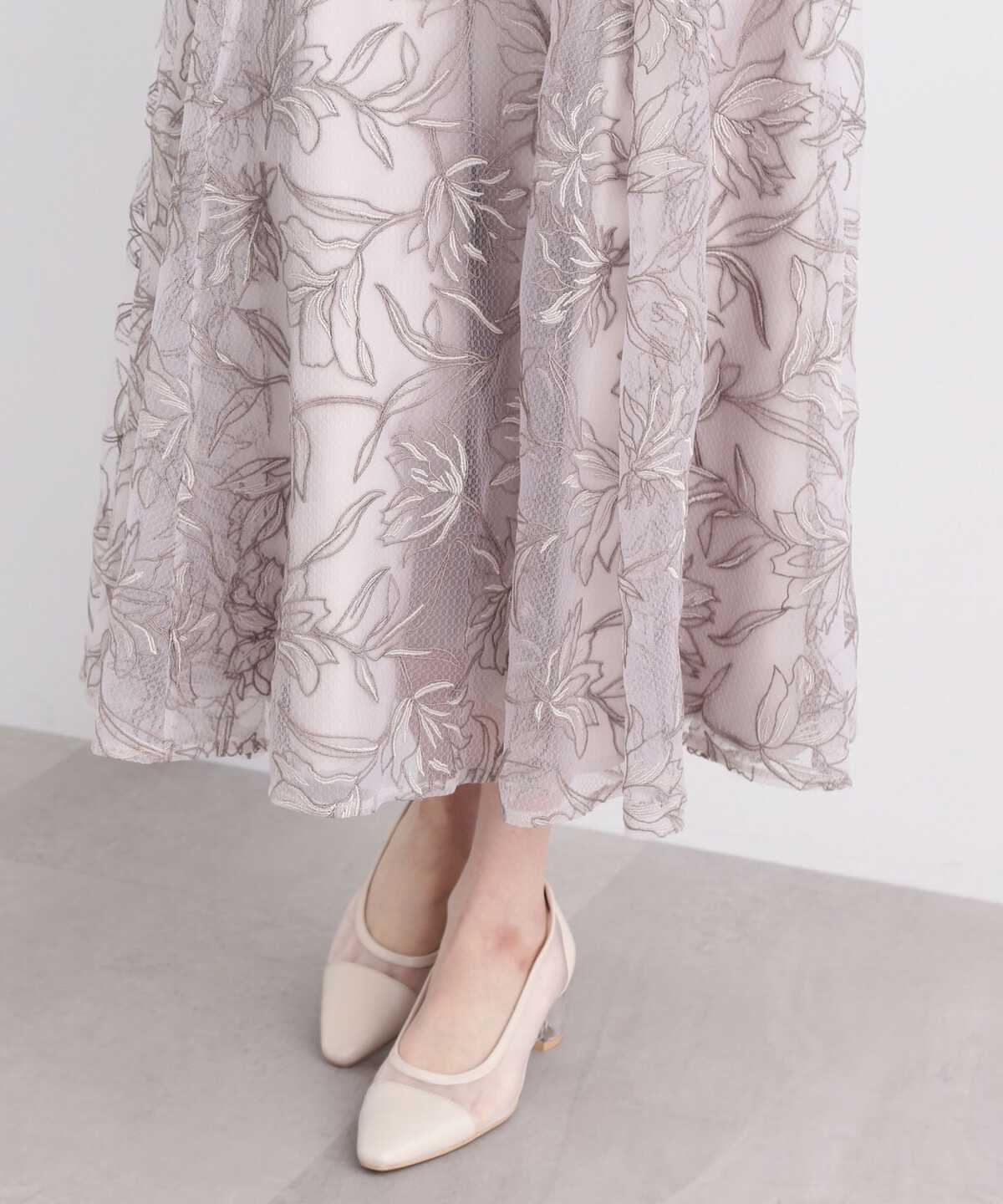 フラワーオーガン刺繍スカート