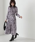 【美人百花12月号掲載 川津明日香さん着用商品】ギャザーベルトフラワーワンピース