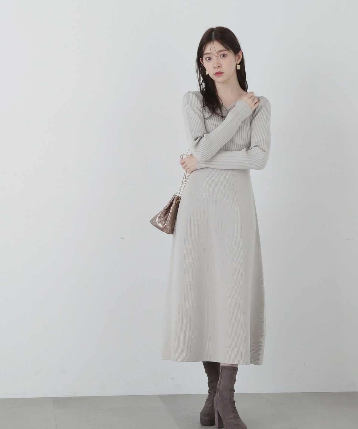 Proportion Body Dressing♡釦デザインフレアワンピース-