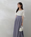 【美人百花6月号掲載 青島心さん着用商品】シアーデザインスリーブニット WEB限定カラー：イエロー