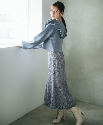 モールレースセミフレアスカート