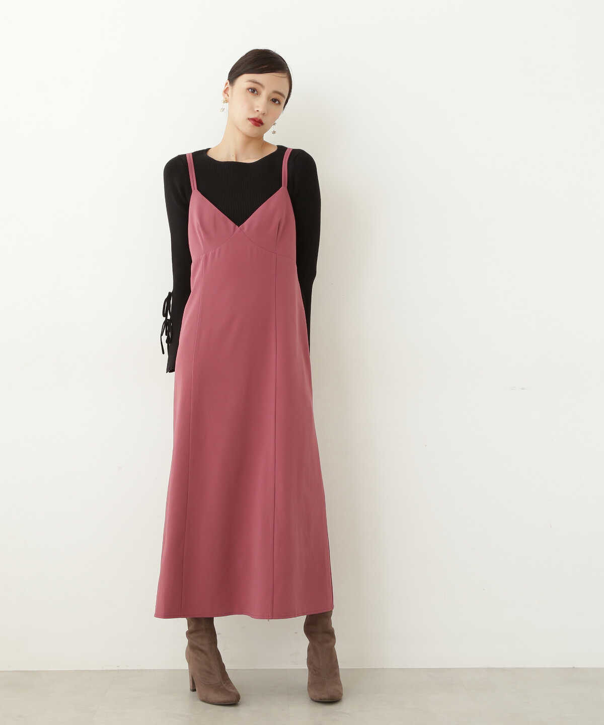 Bibiy. ANNIE VELOUR CAMISOLE DRESS