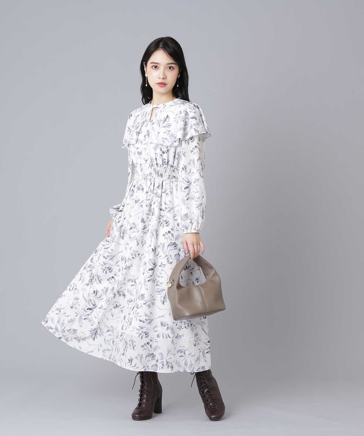 JILL BY JILLSTUART ヴィンテージライクプリントケープワンピース