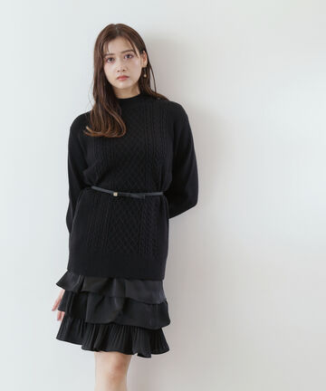 ケーブルニットスカートセット