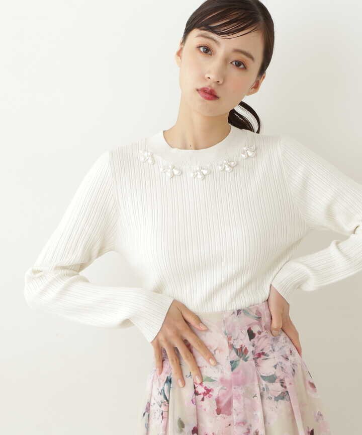 【美人百花11月号 宮田聡子さん着用商品】バロックパールニット