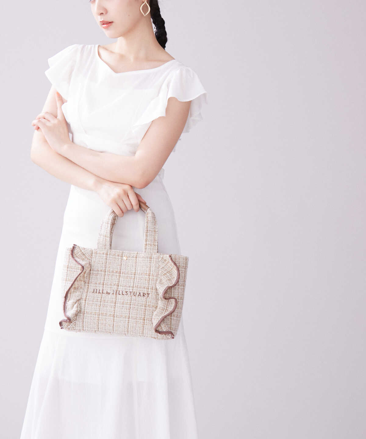 限定【新品】JILL by JILLSTUART フリルトート(小) ホワイト-