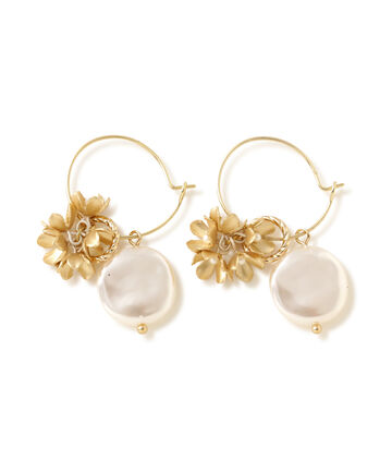 【先行予約11月上旬-11月中旬入荷予定】パールフラワーフープピアス