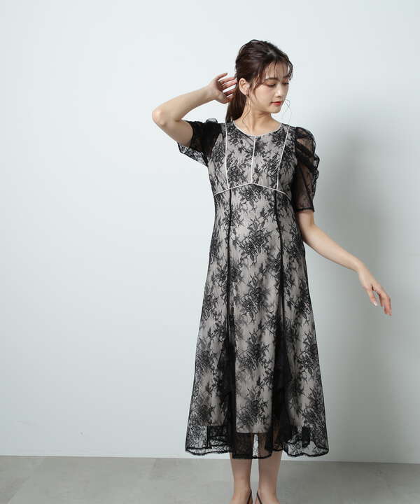 バイカラーラッフルレースドレス（1253140036） | JILL by JILL STUART 