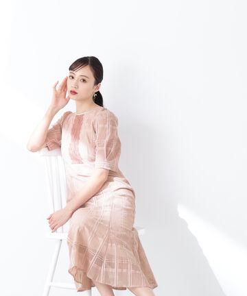 レースマーメイドドレス　WEB限定カラー：ブルー