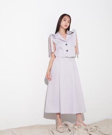 【先行予約5月中旬-5月下旬入荷予定】ショルダーリボンジレセットアップ