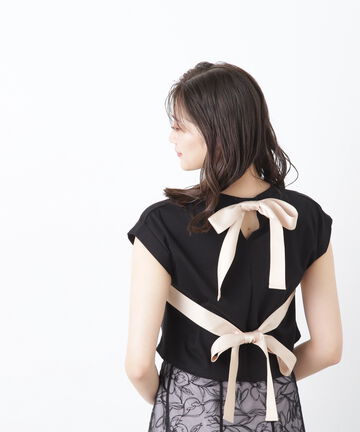バックリボンフレンチTシャツ