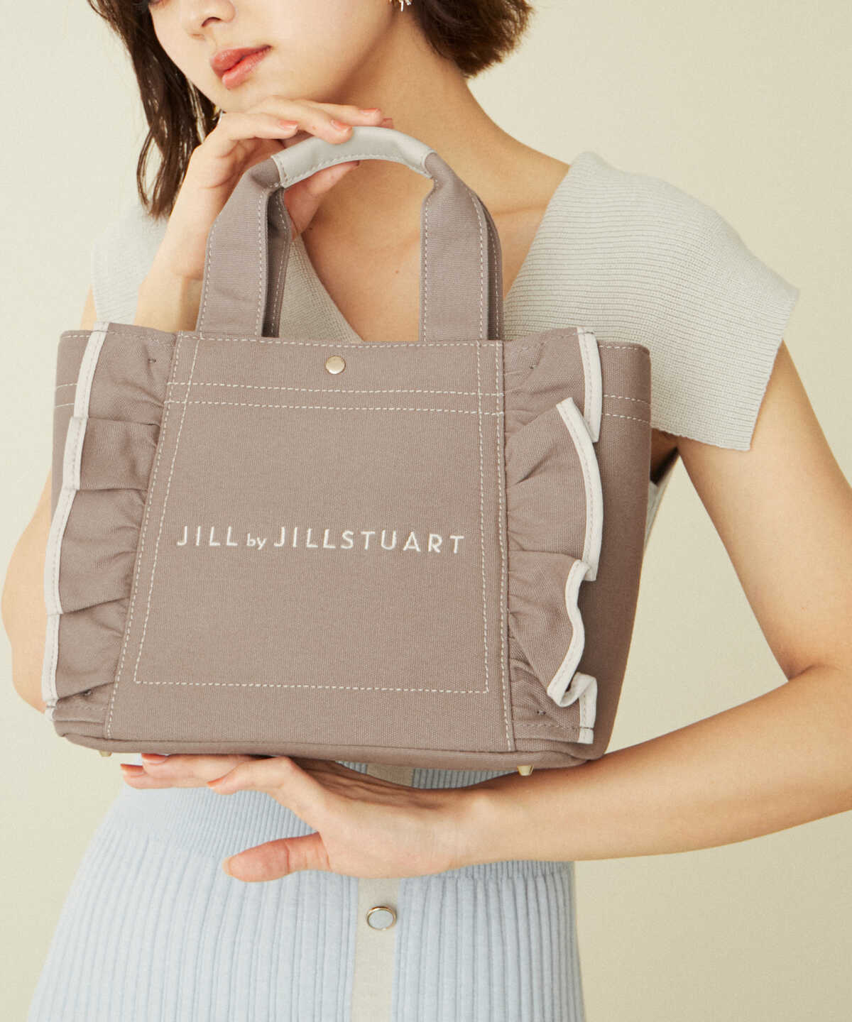 JILL By JILLSTUART バッグ フリルトート 小 ホワイト トートバッグ