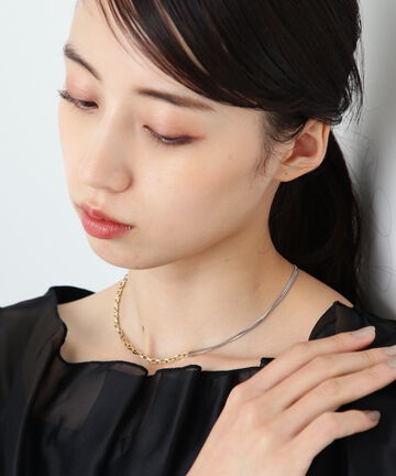 ツートーンレーンネックレス