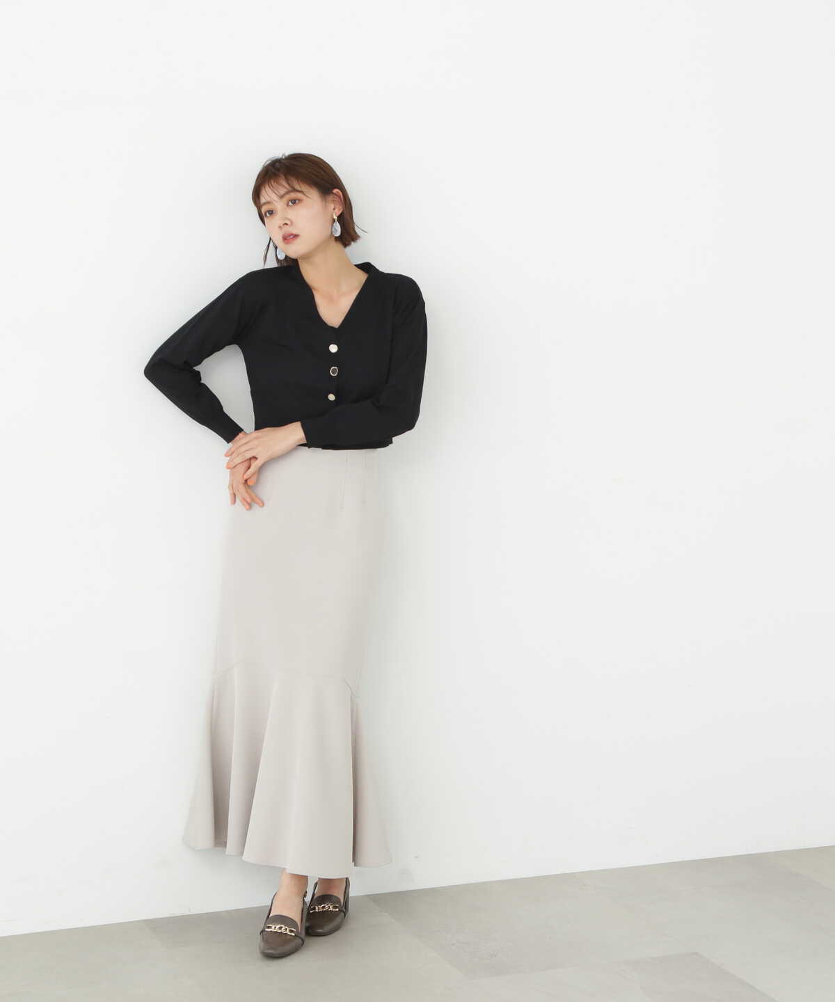 ハイウエストロングマーメイドスカート