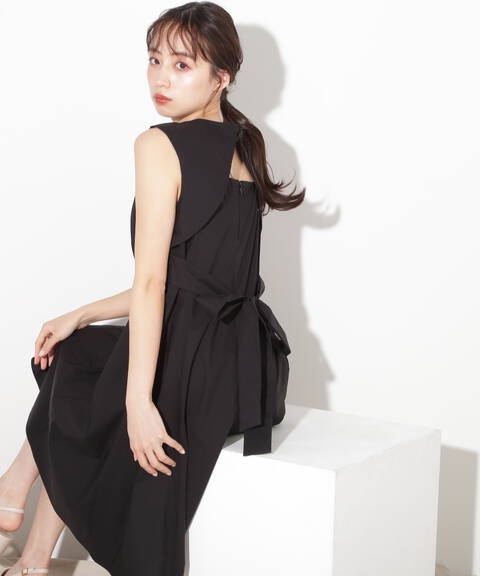 バックオープンミニワンピース WEB限定カラー：ブルー
