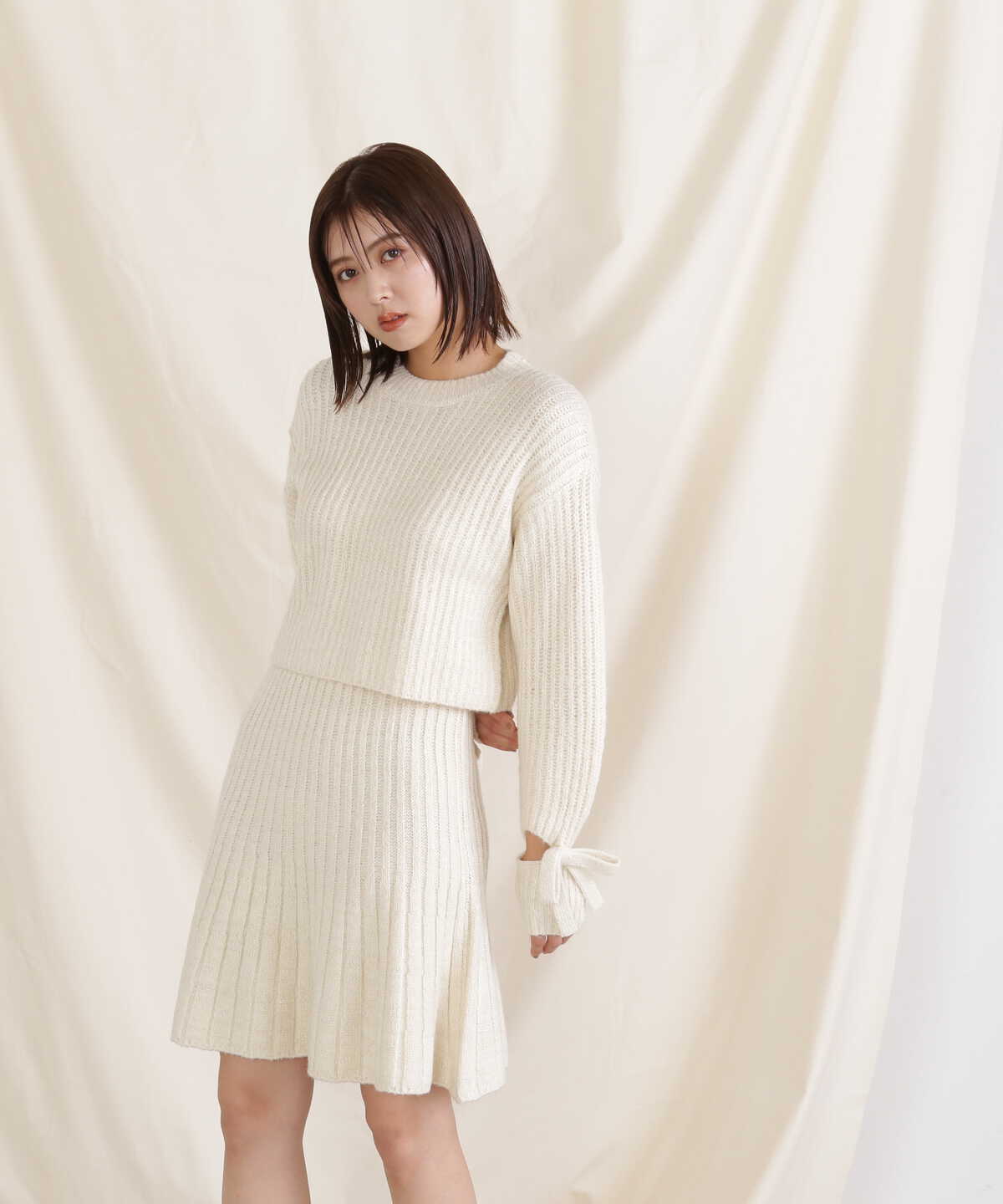 ラメミックスニット WEB限定カラー:ブルー