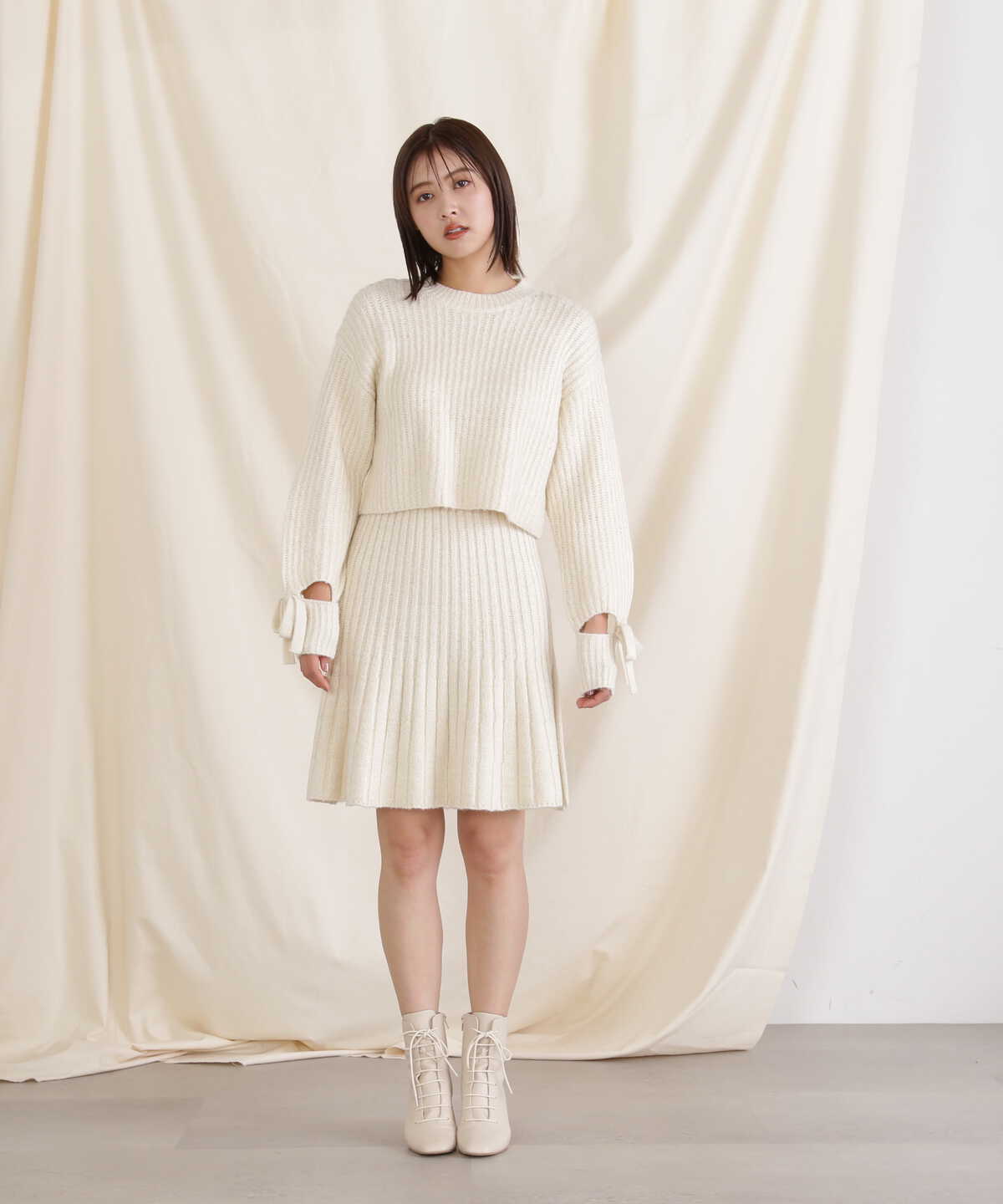 ラメミックスニット WEB限定カラー:ブルー
