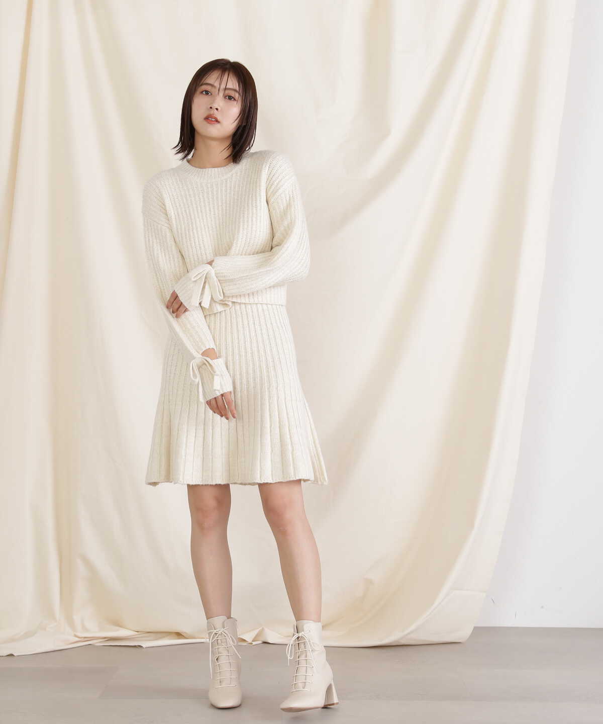 ラメミックスニット WEB限定カラー:ブルー