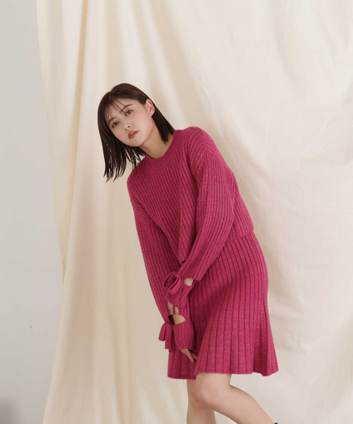 ラメミックスニット WEB限定カラー:ブルー | JILL by JILL STUART