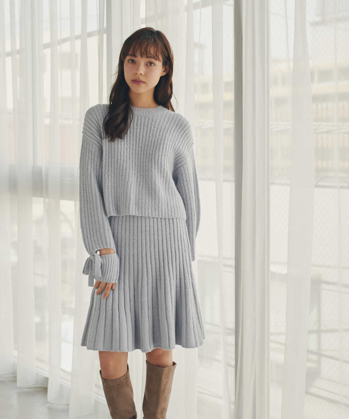 ラメミックスニット WEB限定カラー:ブルー | JILL by JILL STUART