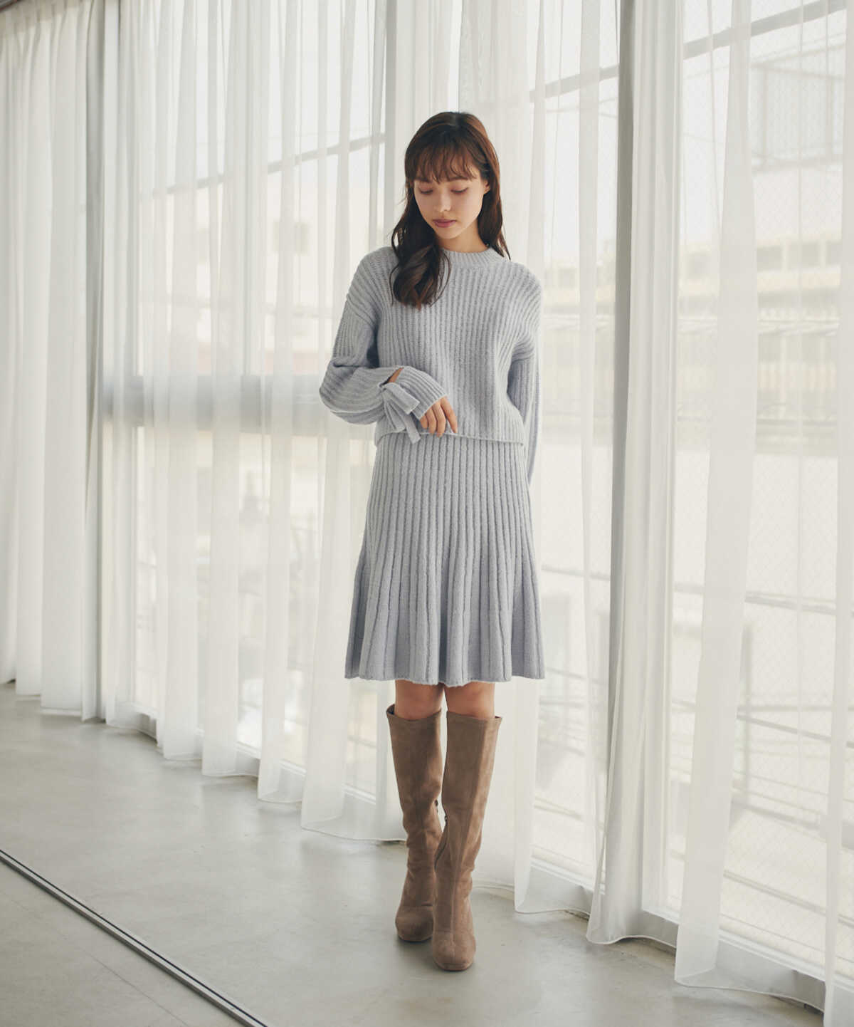 ラメミックスニット WEB限定カラー:ブルー | JILL by JILL STUART