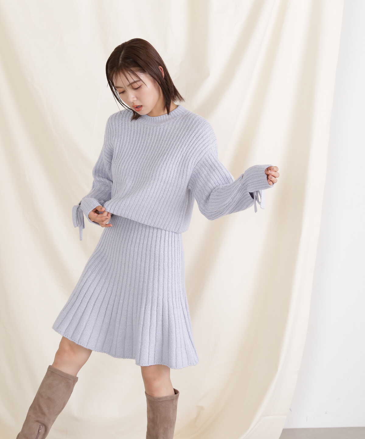 ラメミックスニット WEB限定カラー:ブルー | JILL by JILL STUART ...