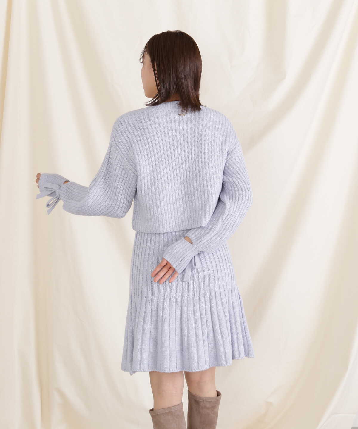 ラメミックスニット WEB限定カラー:ブルー