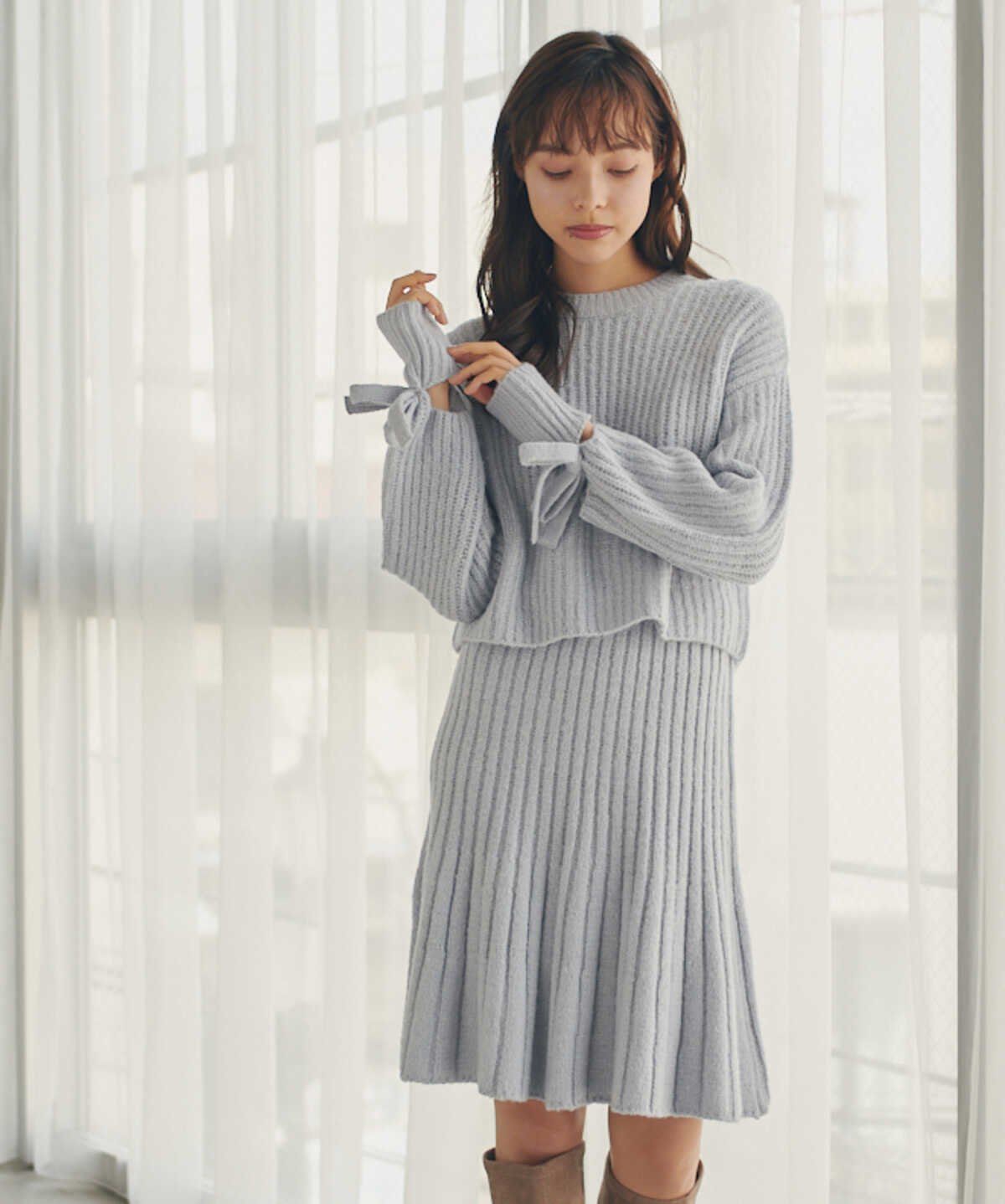 ラメミックスニット WEB限定カラー:ブルー | JILL by JILL STUART ...