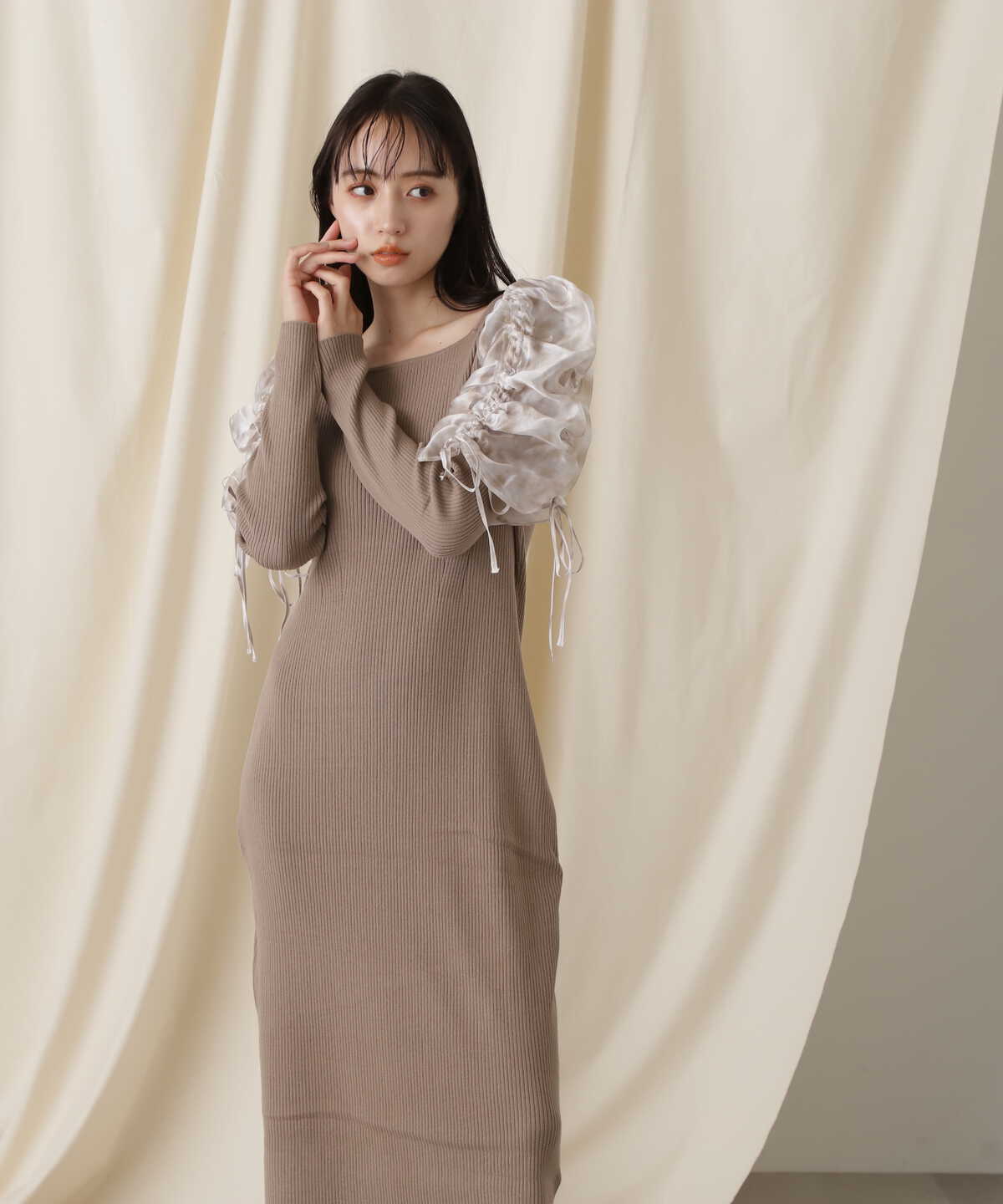 【極美品✨】JILLSTUART ニットワンピース ロングワンピース ギャザー