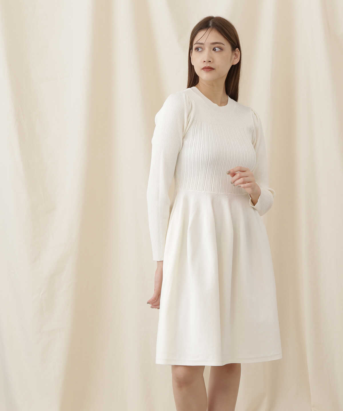 JILLSTUART ホワイト レースミニワンピース-