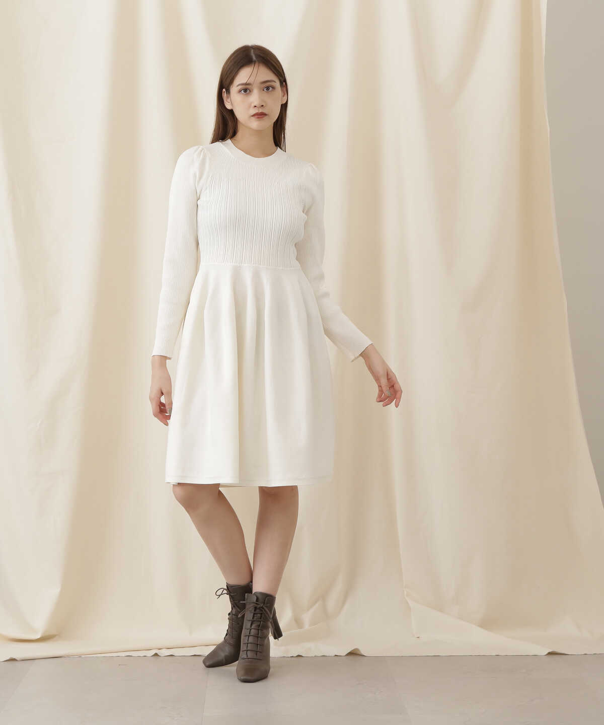 JILLSTUART ホワイト レースミニワンピース-