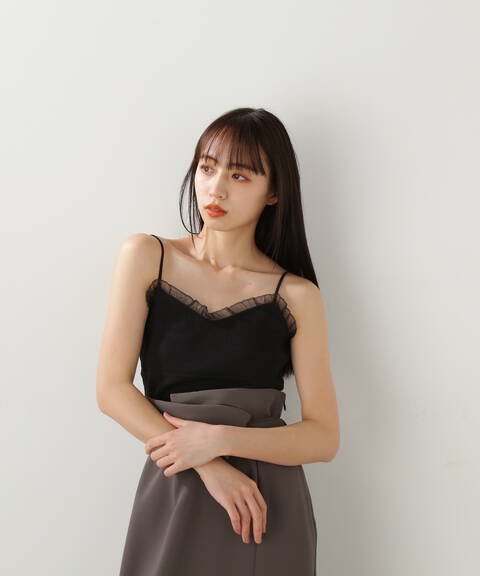 【先行予約7月上旬-7月中旬入荷予定】オーガンジーフリルキャミソール