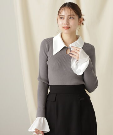 【先行予約10月上旬-10月中旬入荷予定】MARRONエリカフスツキリブニット
