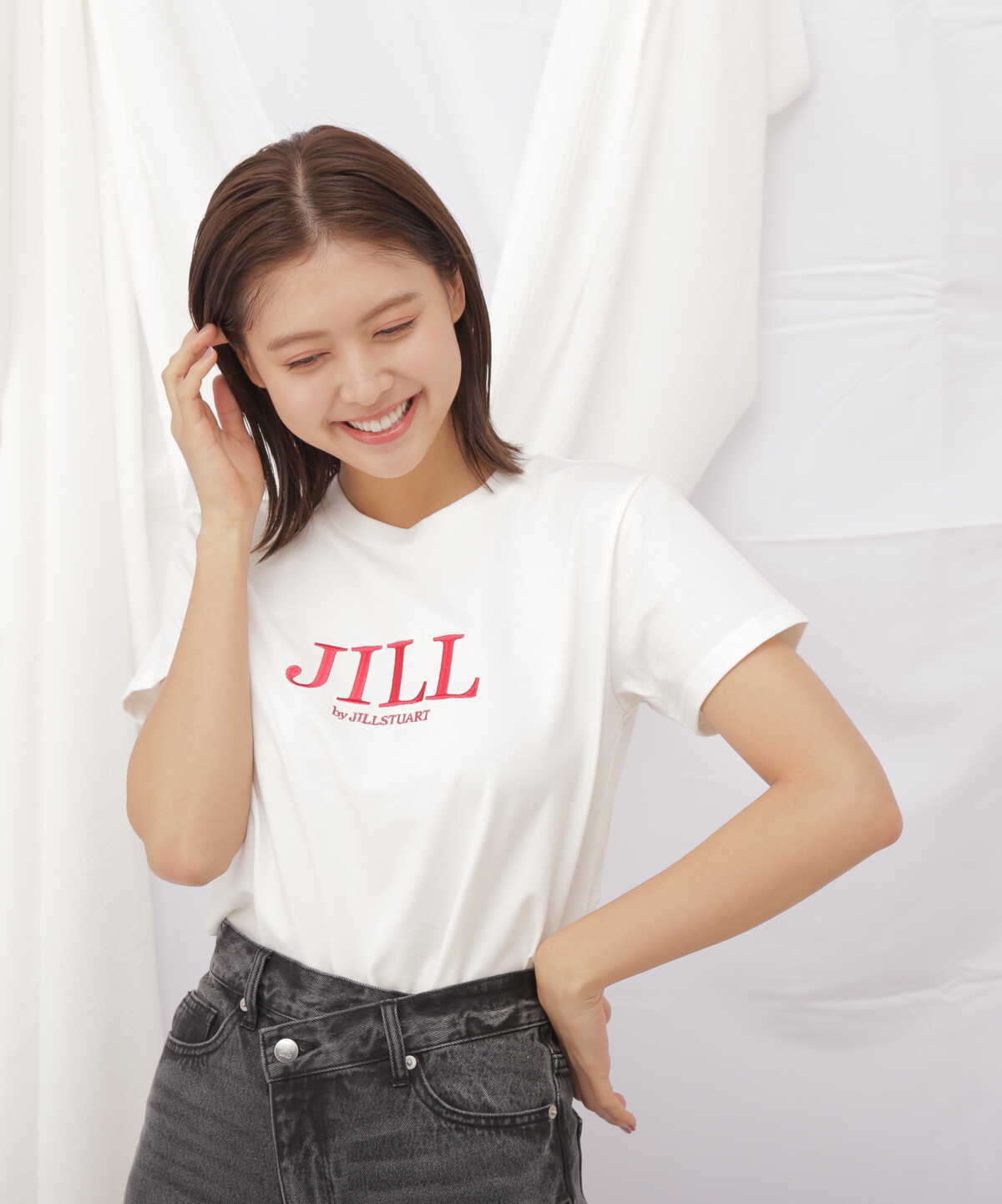 JBオーガニック刺繍ロゴTシャツ WEB限定カラー:コーラル | トップス