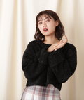  【先行予約12月上旬-12月中旬入荷予定】フィルムラメバックリボンニット
