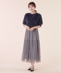 【先行予約10月中旬-10月下旬入荷予定】＜リボンシリーズ＞タイニーリボン刺繍フェザーニット