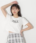 ショート丈刺繍ロゴTシャツオーガニックコットン