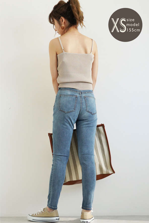 Sシリーズ対応商品 ジャストウエストベーシックスキニーデニム Free S Mart サンエービーディーオンラインストア Sanei Online Store