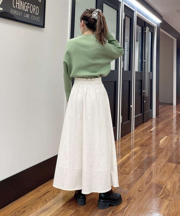 カットワークaラインロングスカート Free S Mart サンエービーディーオンラインストア Sanei Online Store